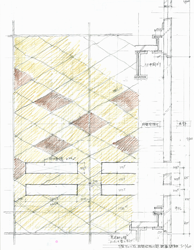 建築設計手描きスケッチ画像